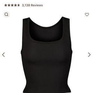 Cotton rib tank in soot/black